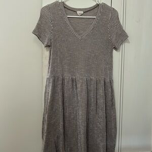 Brown and white summer dress